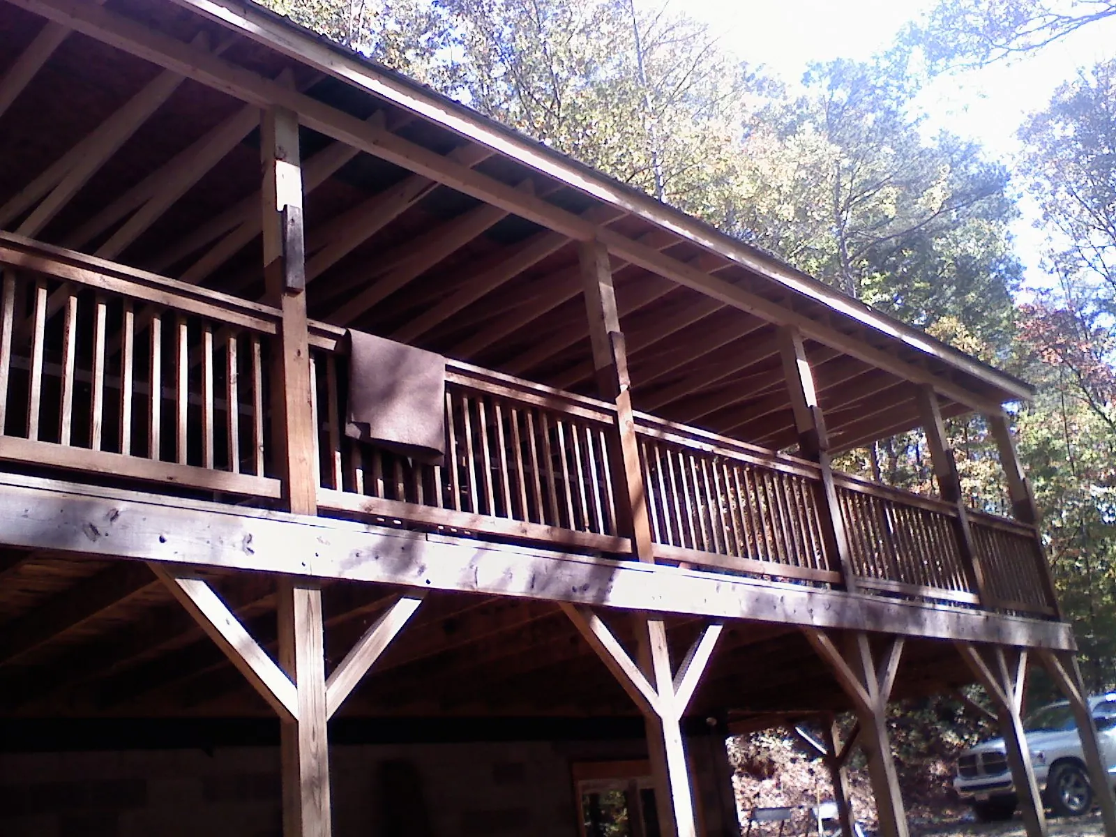 Timber framing under a new elevated porch and deck — Roof Leak Repair in Suffern by Roofing Brothers